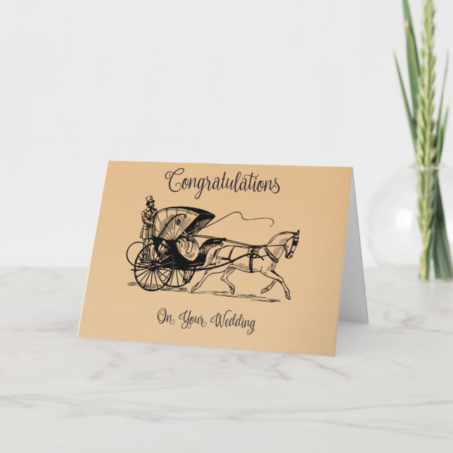Wedding Congratulations  Horse And  Buggy Card (Front)