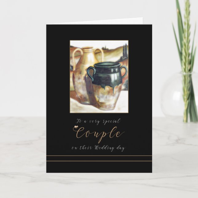 Wedding Congratulations Painted Pottery card (Front)