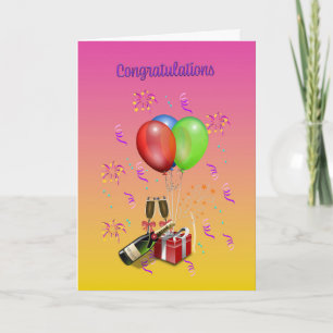  Wedding Congratulations Party Balloons  Card
