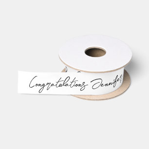 Wedding Congratulations Personalized Couple Names Satin Ribbon