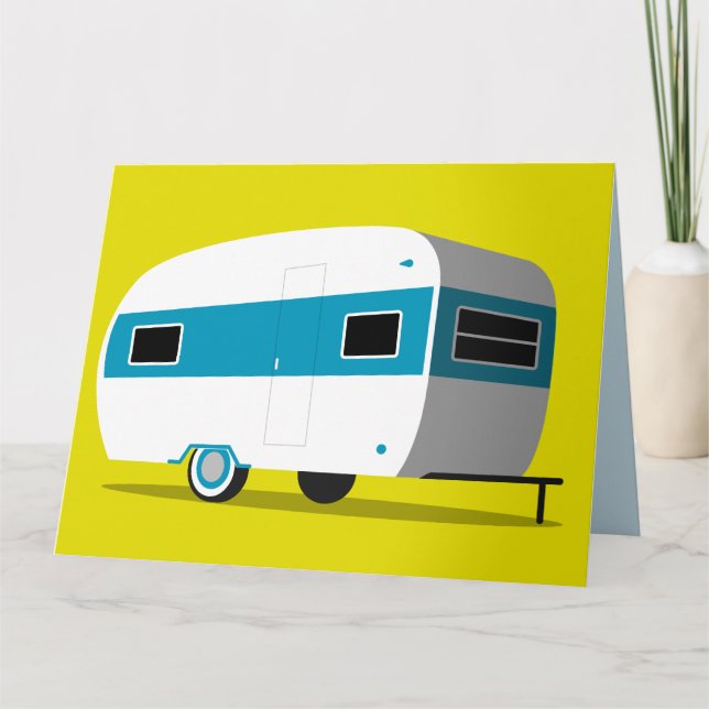 WEDDING CONGRATULATIONS RETRO CAMPER CARD (Front)