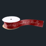 Wedding Congratulations Script Personalized Name Satin Ribbon<br><div class="desc">Wedding Congratulations Script Personalized Name Ribbon features the text "Congratulations (your personalized names)" in elegant white calligraphy script on a burgundy background. Personalized by editing the text in the text boxes. Perfect for engagements,  weddings and anniversaries. Designed by ©Evco Studio www.zazzle.com/store/evcostudio</div>