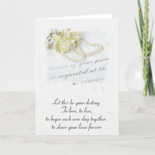 Wedding Congratulations with Pearl Heart Card