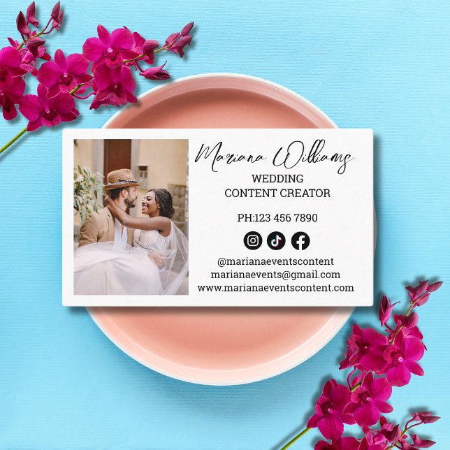 Wedding Content Creator social media photo Business Card (Creator Uploaded)