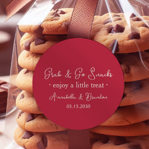 Wedding Cookie Favour Treat Bag Personalized Classic Round Sticker
