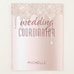 Wedding Coordinator Chic Girly Glitter Name Planner<br><div class="desc">This stylish design features the text "wedding coordinator" in elegant script on a chic soft pink glitter background. Perfect for those planning a wedding
#stationery #gift #gifts #personalizedgifts #wedding #weddingplanner #bride #coordinator #personalised #personalized #name #plan #planner #planning #organizer #yearlyplanner #girly #weddinginspo #coordinator #coordinating #planners</div>