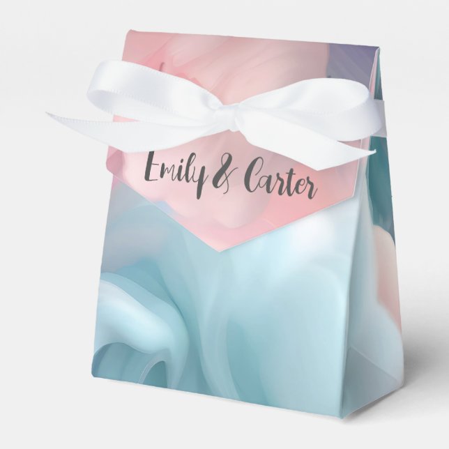 Wedding Cotton Candy Abstract Favor Box (Front Side)