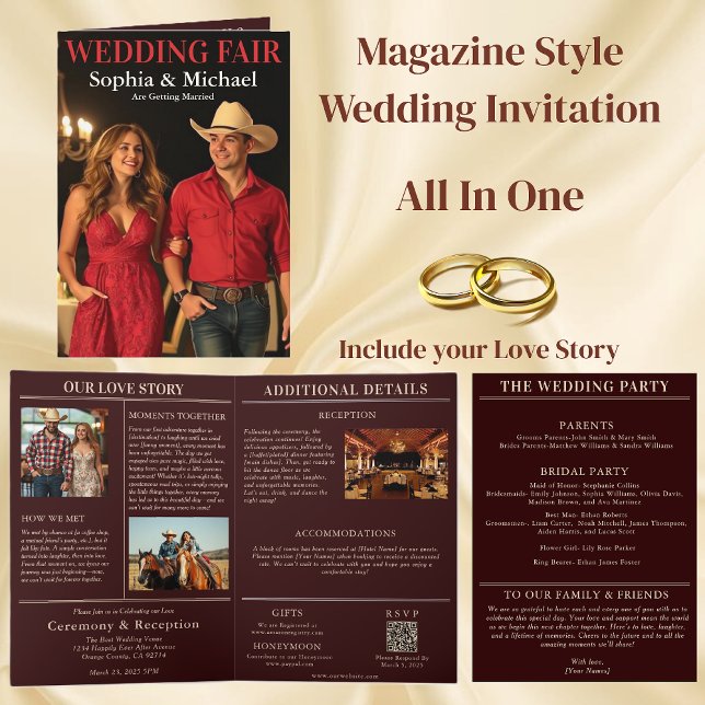 Wedding Country Magazine Cover Invitation (Wedding-Country-Magazine Cover-Invitation All in one)