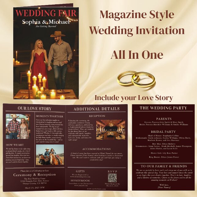 Wedding Country Magazine Cover Invitation (Wedding Country Magazine Cover Invitation All in One)