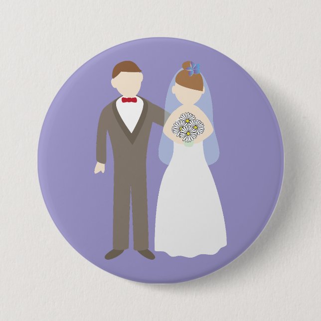 Wedding Couple 3 Inch Round Button (Front)