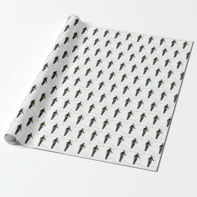 Wedding couple Bride Groom Modern Wrapping paper (Unrolled)