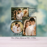 Wedding Couple Custom Photo Collage Mr Mrs Kisses