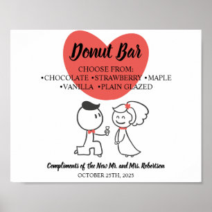 Wedding Couple Doughnut Bar Bridal Shower Wedding Poster