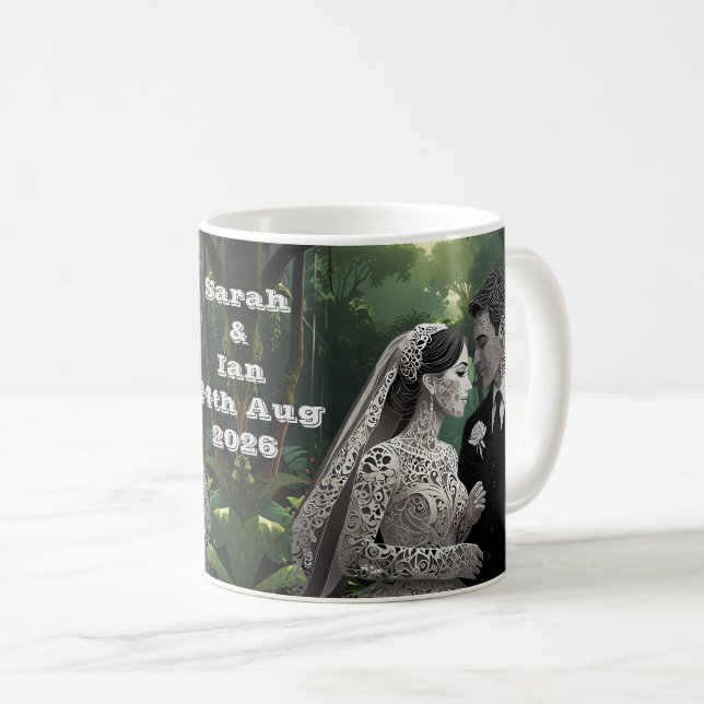 Wedding couple engagement gift idea  coffee mug (Front Right)