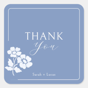 Wedding Couple Floral Thank You Sticker