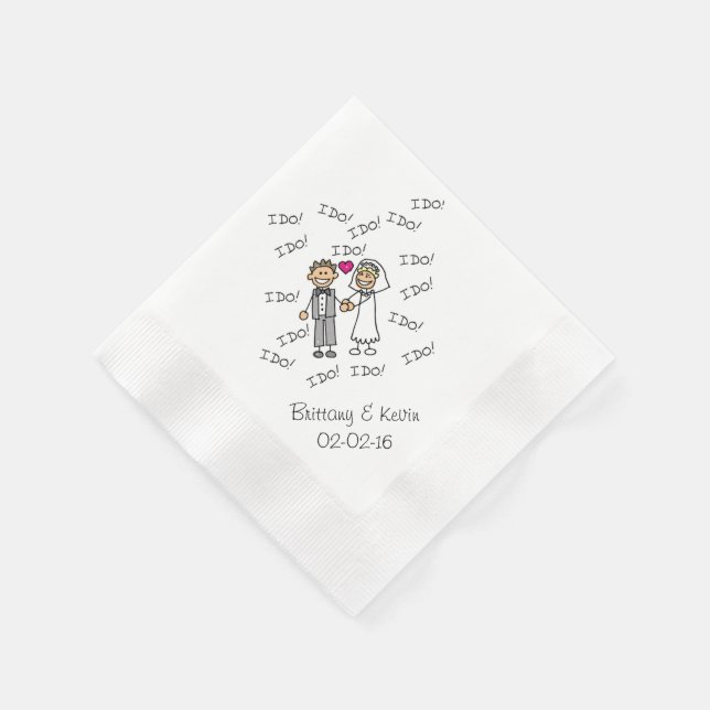 Wedding Couple I Do Personalized Paper  Napkins (Corner)