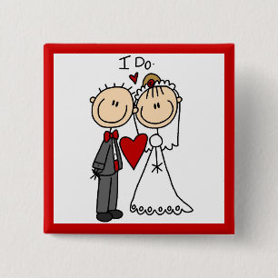 Wedding Couple I Do T-shirts and Gifts 2 Inch Square Button