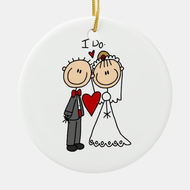 Wedding Couple I Do T-shirts and Gifts Ceramic Ornament (Front)