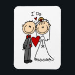 Wedding Couple I Do T-shirts and Gifts Magnet<br><div class="desc">A stick figure bride and groom in a tuxedo and wedding dress with text that reads "I Do" on stick figure wedding couple T-shirts,  mugs,  cards,  stickers,  keepsakes,  keychains,  mousepads,  placemats,  ornaments,  and other bridal apparel and gift items.</div>