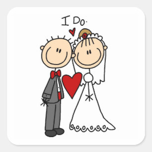 Wedding Couple I Do T-shirts and Gifts Square Sticker