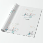 Wedding Couple Illustration Wrapping Paper<br><div class="desc">A wedding couple illustration with the bride and groom. This design looks really effective on these Wrapping Paper</div>