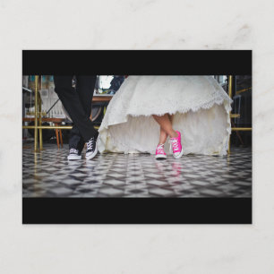 Wedding Couple in a Retro Style Fifties Diner Postcard
