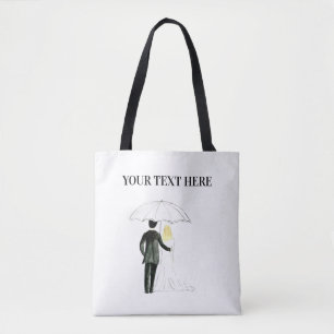 Wedding couple Just married chic watercolor  Tote Bag