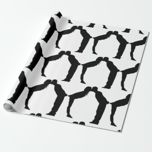 WEDDING COUPLE KISS WRAPPING PAPER