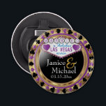 Wedding Couple Las Vegas Style - Purple Bottle Opener<br><div class="desc">Bottle Opener. Wedding Couple Las Vegas Style in purple and gold with DIY text. 📌If you need further customization, please click the "Click to Customize further" or "Customize or Edit Design"button and use our design tool to resize, rotate, change text colour, add text and so much more.⭐This Product is 100%...</div>