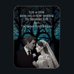 Wedding Couple made of paper on blue tree of life Magnet<br><div class="desc">Wedding Couple made of paper on blue tree of life Invitation</div>