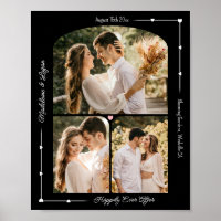 Wedding Couple Modern Hearts Custom Photo Collage