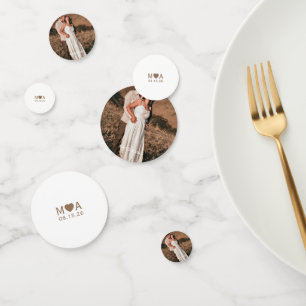 Wedding Couple Monogram Add Photo Confetti