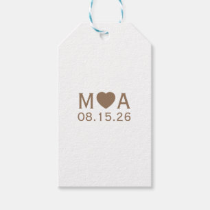 Wedding Couple Monogram Gift Favour Tags