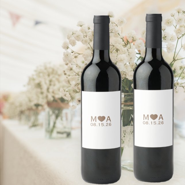 Wedding Couple Monogram Wine Label (Creator Uploaded)