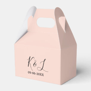 Wedding couple name letter date red pastel backgro favor box