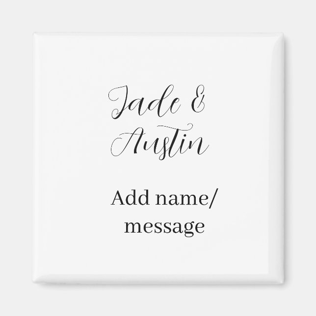 Wedding couple name message date romantic elegant  magnet (Front)