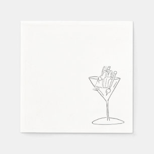 Wedding Couple on a Martini Cocktail Napkin