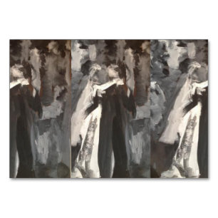 Wedding Couple Painting Table Card