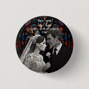 Wedding couple personalised gift ideas 1 inch round button