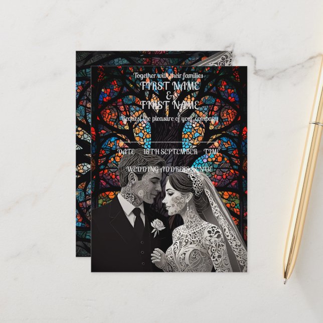 Wedding couple personalised gift ideas postcard (Front/Back In Situ)