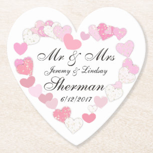 Wedding Couple Personalized Custom Paper Coaster