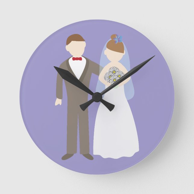 Wedding Couple Round Clock (Front)