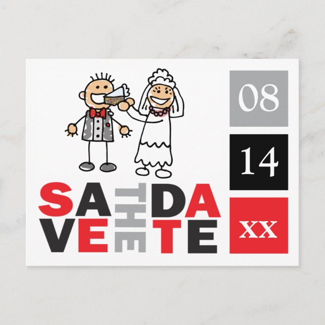 Wedding Couple Save The Date Card (Front)
