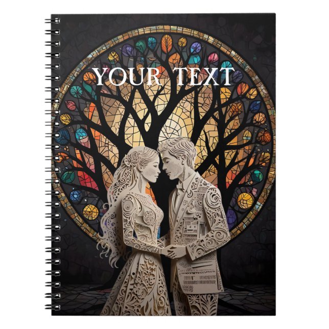 Wedding Couple & Tree of Life Wine Tote Notebook (Front)