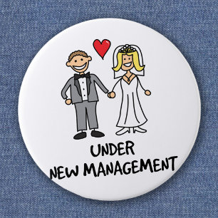 Wedding Couple - Under New Management 2 Inch Round Button