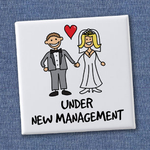 Wedding Couple - Under New Management 2 Inch Square Button