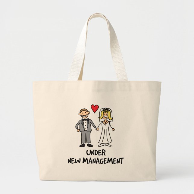 Wedding Couple - Under New Management Large Tote Bag (Front)