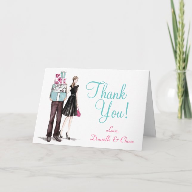 Wedding Couples His & Hers Shower Thank You Cards (Front)