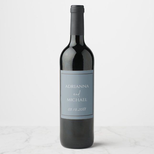 Wedding Couple's Name and Date  Wine Label (Front)