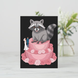 Wedding Crashing Raccoon Feral Felicitations Card